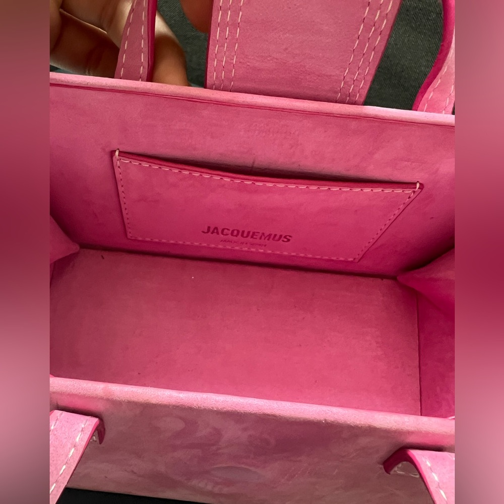 Jacquemus Le Bambino satchel in pink suede - Picture 4 of 7